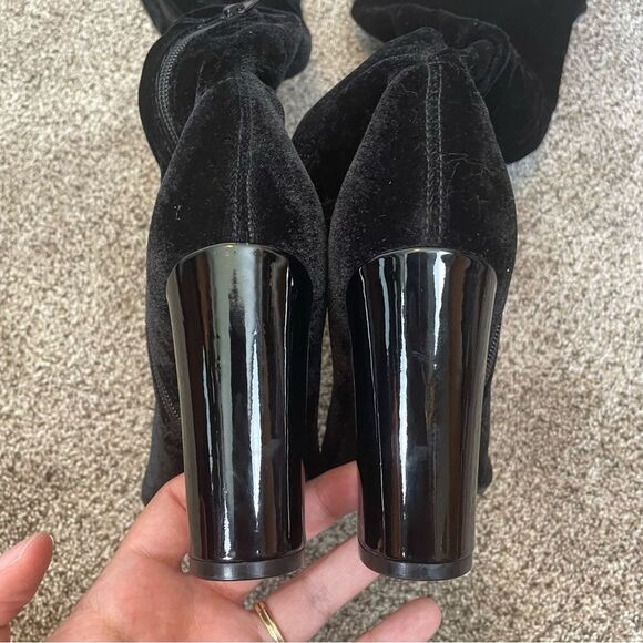 GUESS {6} Over-the-Knee Boots Black Lolo EUC Women’s Velvet Boot - Picture 6 of 10